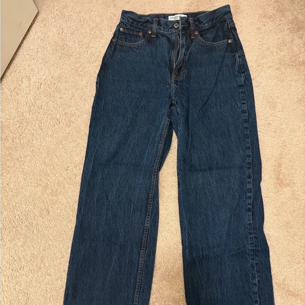 Abercrombie & Fitch Dark Blue Straight-Leg Jeans